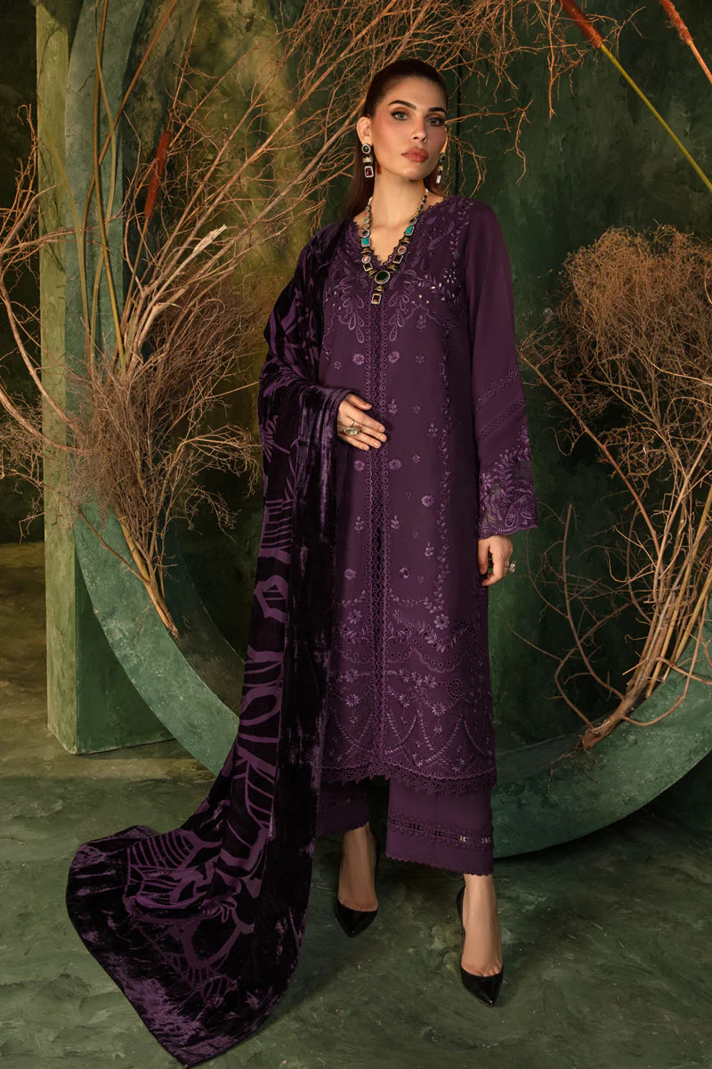 Rang Rasiya Embroidered Khaddar Unstitched 3Pc Suit D-01 Mocha