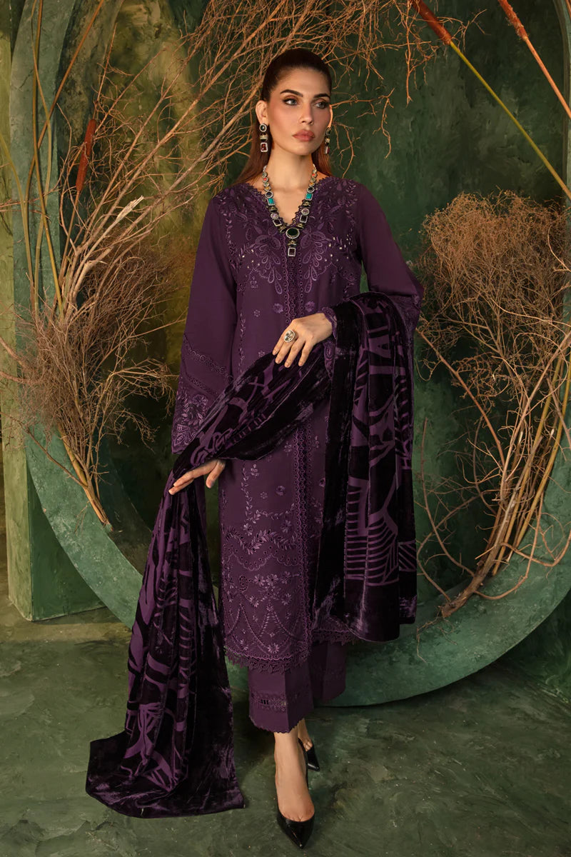 Rang Rasiya Embroidered Khaddar Unstitched 3Pc Suit D-01 Mocha