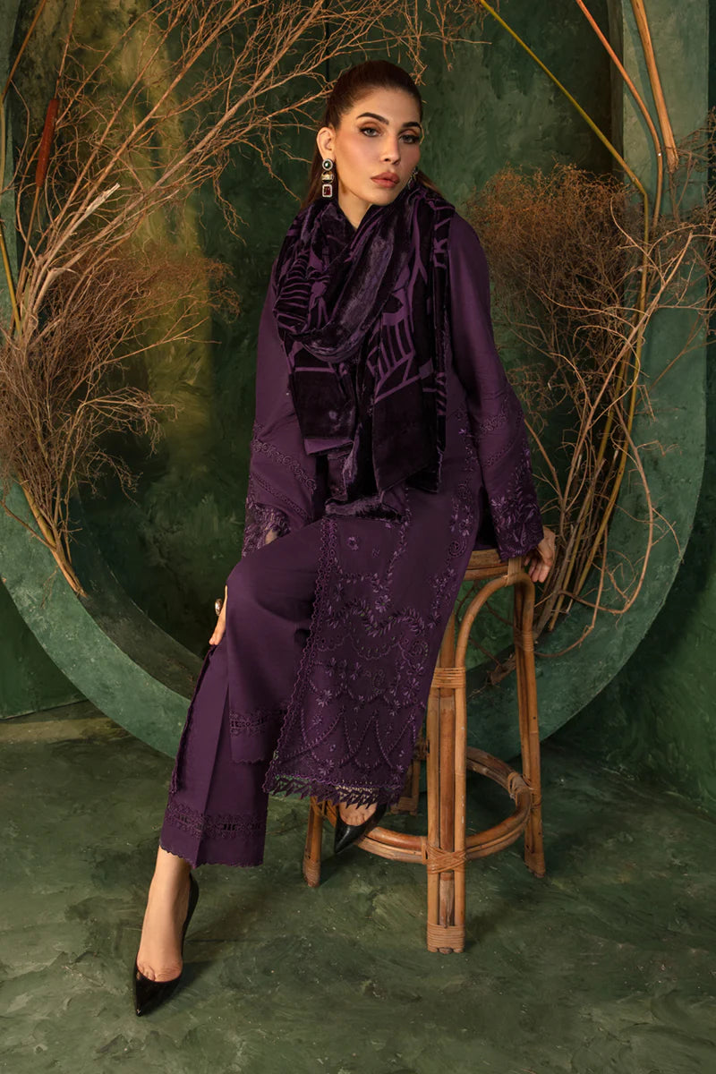 Rang Rasiya Embroidered Khaddar Unstitched 3Pc Suit D-01 Mocha