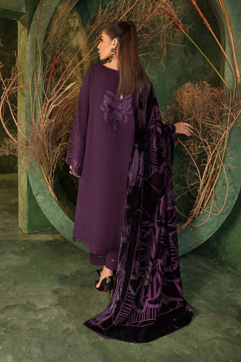 Rang Rasiya Embroidered Khaddar Unstitched 3Pc Suit D-01 Mocha